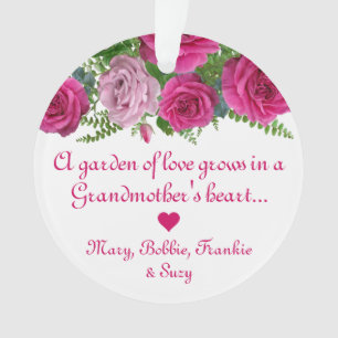 Ornement grand-mère Rose élégant de petits-enfants