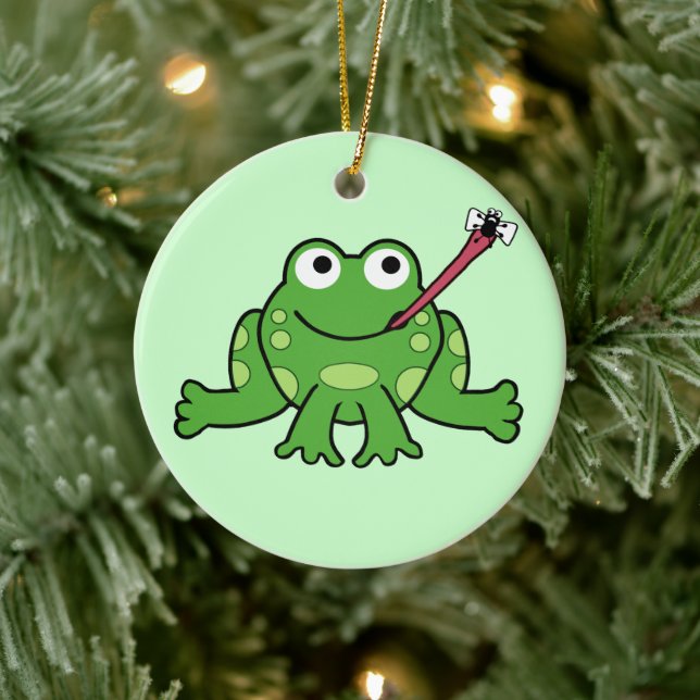 Ornement Grenouille et Mouche (Faire tourner) rect (Arbre)