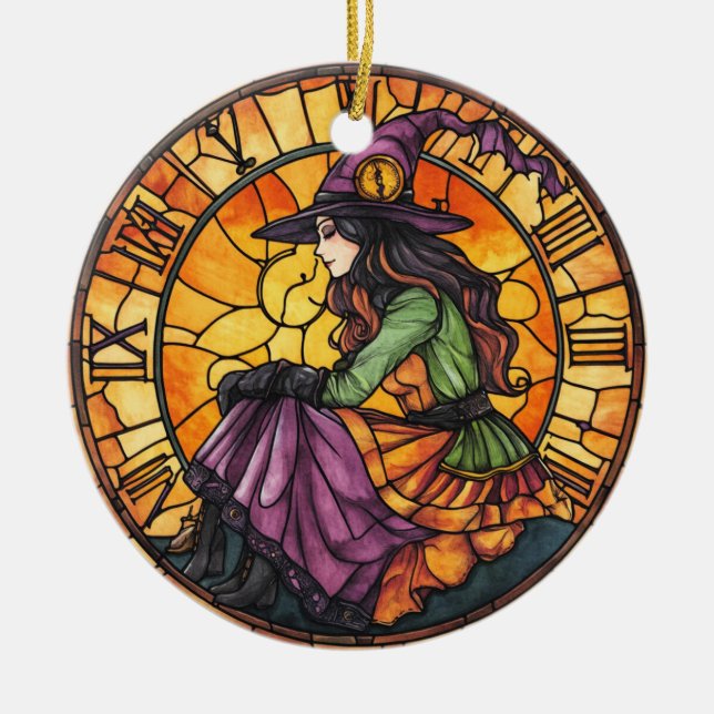 Ornement Halloween en verre teint Steampunk (Devant)