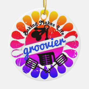 Ornement hippie super de Noël de cuisson