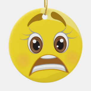 Ornement inquiété de vacances de Noël d'Emoji