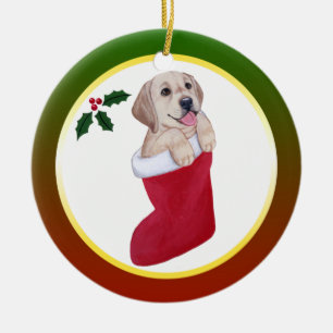 Ornement jaune de Labrador de Noël