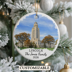 Ornement Lincoln personnalisé, Nebraska sur mesure