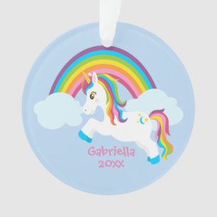 Ornement lumineux de licorne d'arc-en-ciel