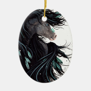 Ornement majestueux de Noël de cheval par Bihrle
