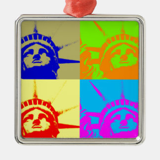Ornement Métallique 4 Couleur Pop Art Lady Liberty