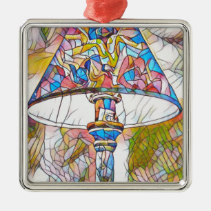 Ornement Métallique Abat-jour artistique frais en verre souillé