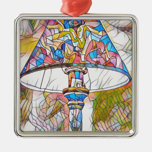 Ornement Métallique Abat-jour artistique frais en verre souillé (Devant)