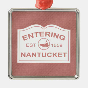 Ornement Métallique Affiche de bienvenue entrante de Nantucket en
