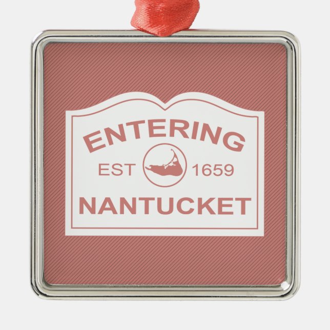 Ornement Métallique Affiche de bienvenue entrante de Nantucket en (Devant)