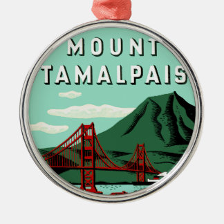 Ornement Métallique Affiche de voyage du mont Tamalpais