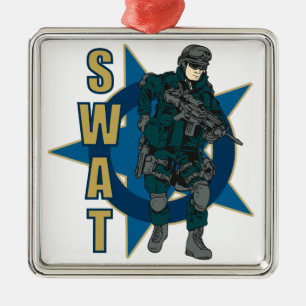 Ornement Métallique Agent de police SWAT