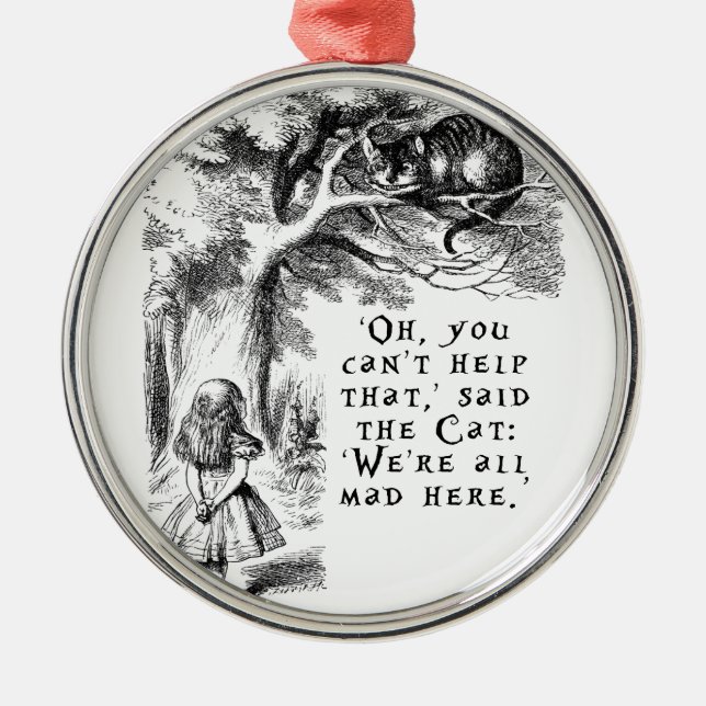 Ornement Métallique Alice au pays des merveilles - nous sommes tous (Devant)