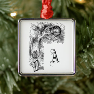 Ornement Métallique Alice vintage au pays des merveilles, Cheshire Cat