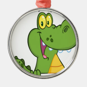 Ornement Métallique Alligator ou crocodile au-dessus d'un signe