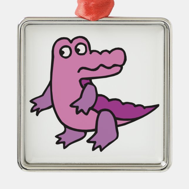 Ornement Métallique alligator violet mignon (Devant)
