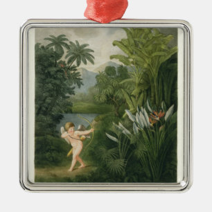 Ornement Métallique Aménagez en parc avec le cupidon visant une flèche