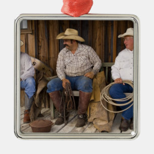 Ornement Métallique Amérique du Nord, États-Unis. Cowboys se détendant