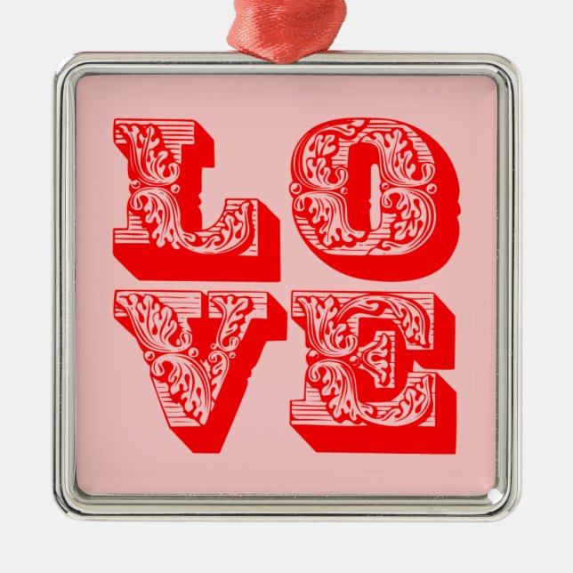 Ornement Métallique AMOUR carrée (Devant)