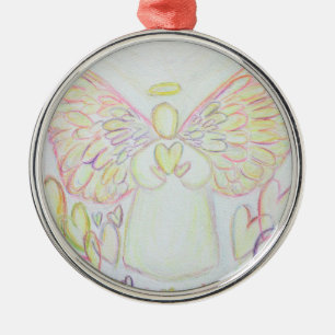 Ornement Métallique Angel des Coeurs Art Ornament Pendentif