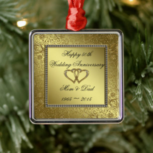 Ornement Métallique Anniversaire classique Mariage d'or