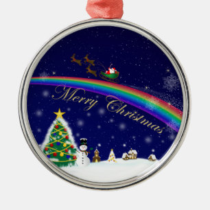 Ornement Métallique Arc-en-ciel Père Noël