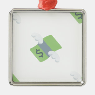 Ornement Métallique argent volant émoji