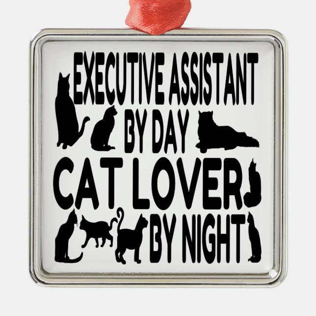 Ornement Métallique Assistant exécutif Amoureux des chats (Devant)