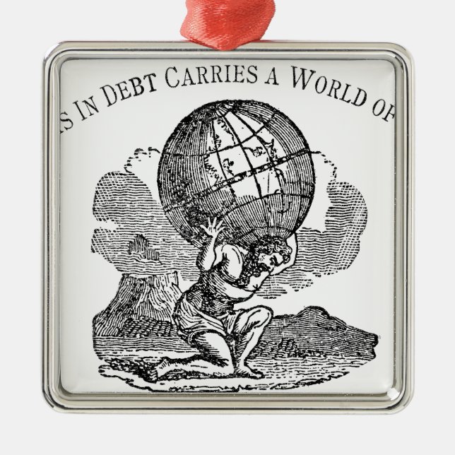 Ornement Métallique Atlas haussé / Citation de dette (Devant)