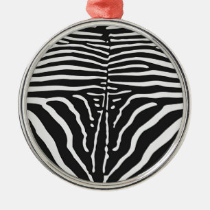 Ornement Métallique Authentic Zebra Skin Print - noir blanc strié