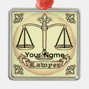 Ornement Métallique Avocat Balance de la Justice