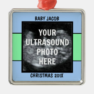 Ornement Métallique Baby Boy Ultrasound Modèle photo