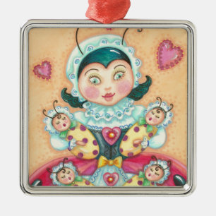 Ornement Métallique Baby Ladybugs MOM CHRISTMAS ORNAMENT