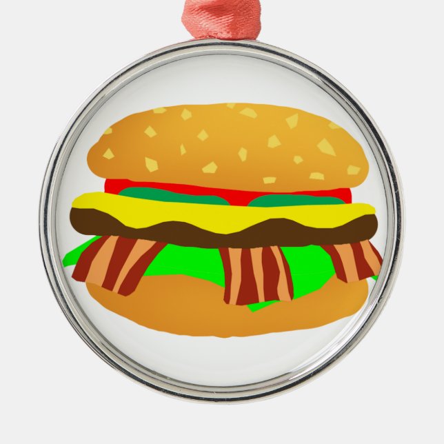 Ornement Métallique Bacon Cheeseburger (Devant)
