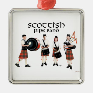 Ornement Métallique Bagad Écossais - Kilts Rouges