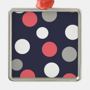 Ornement Métallique Balls Cercles Motif gris blanc corail rose