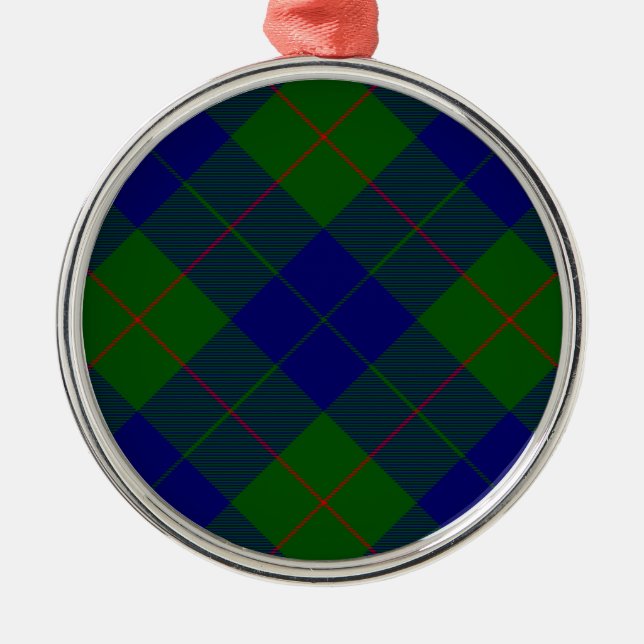 Ornement Métallique Barclay clan tartan bleu vert plaid (Devant)