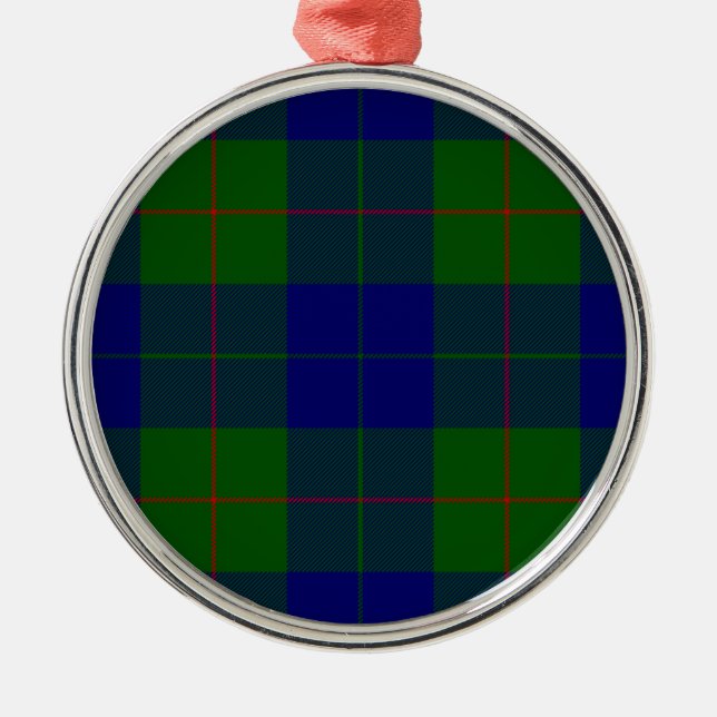 Ornement Métallique Barclay tartan bleu vert plaid (Devant)