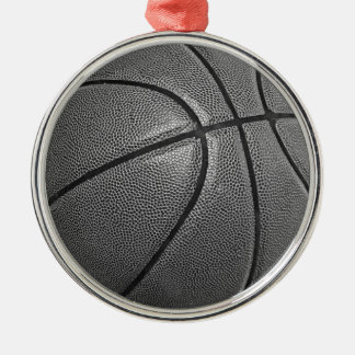 Ornement Métallique Basket-ball en niveaux de gris