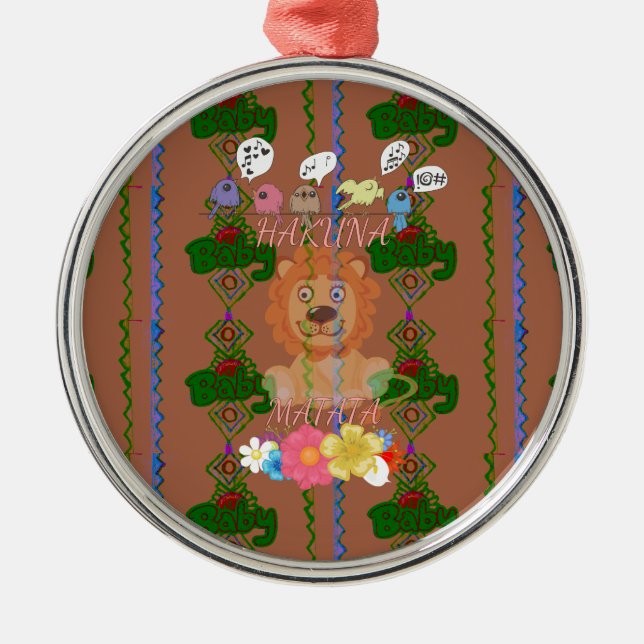 Ornement Métallique Bébé drôle Lion King Hakuna Matata dernière éditio (Devant)