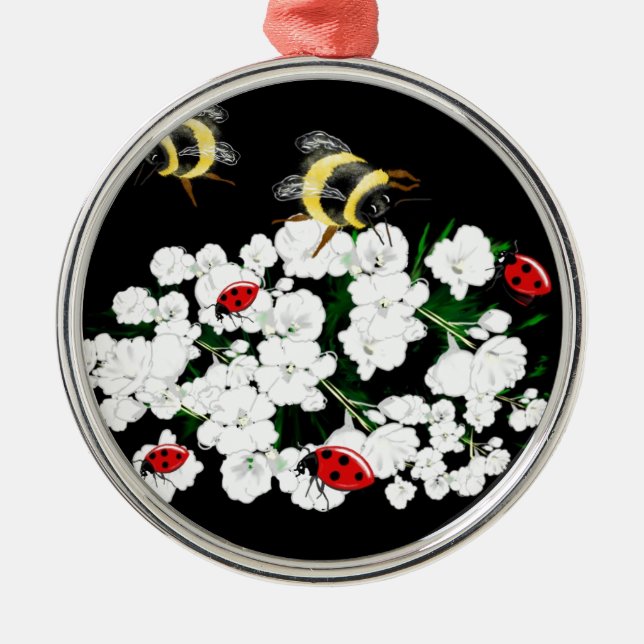 Ornement Métallique BEES et Ladybugs art de la nature (Devant)