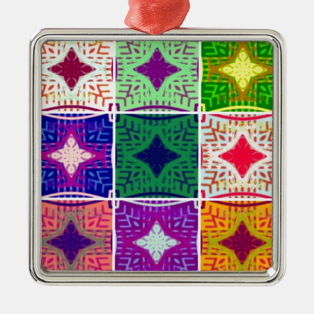 Ornement Métallique Belle À damiers africaine (Devant)