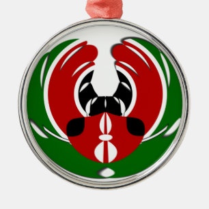 Ornement Métallique Belle Tapisserie kenyane : Drapeau kényan Papillon