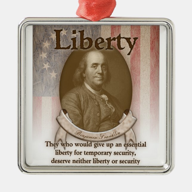 Ornement Métallique Benjamin Franklin - liberté (Devant)