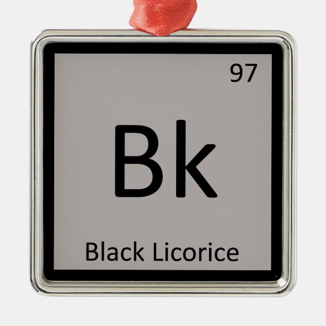 Ornement Métallique Bk - Chimie de la réglisse noire Tableau périodiqu (Devant)