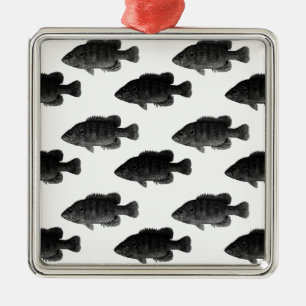 Ornement Métallique Black and White Green Sunfish