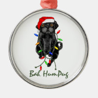 Black Pug Dog Bah Humpug Funny Christmas