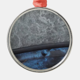 Ornement Métallique Bleu Truck fenêtre renversée