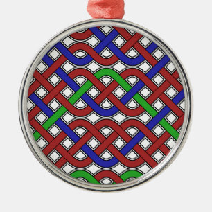 Ornement Métallique Bleu, vert et rouge céleste noeuds