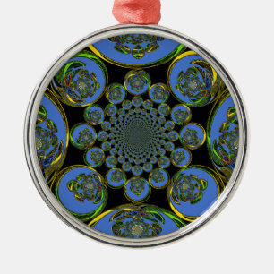 Ornement Métallique Bleu vintage